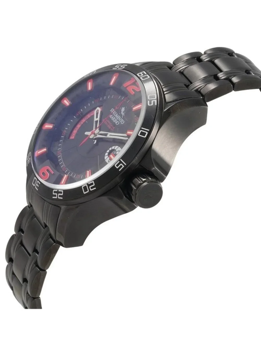 NWT Strumento Marino Hurricane 3 Hands Bracelet Quartz Black Dial Men's Watch
